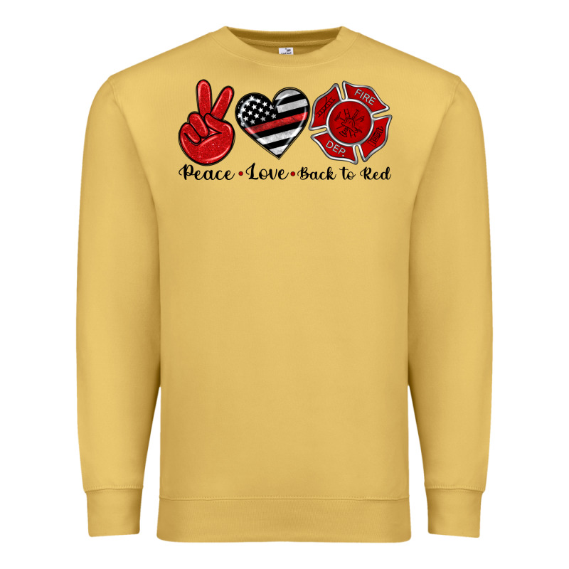 Peace Love Back To Red Premium Sweatshirt by Artiststas | Teevron