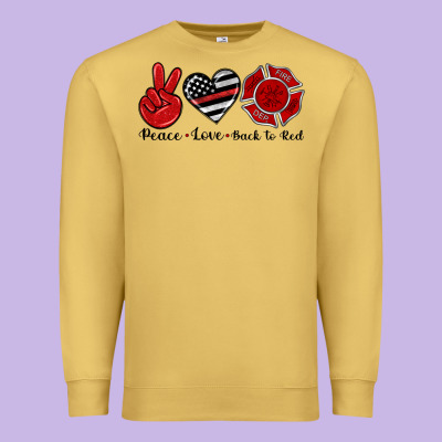 Peace Love Back To Red Premium Sweatshirt Designed By Artiststas