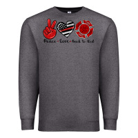 Charcoal Heather peace love back to red Premium Sweatshirt - Artiststas