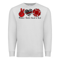 Dove Grey peace love back to red Premium Sweatshirt - Artiststas