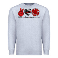 Heather Grey peace love back to red Premium Sweatshirt - Artiststas