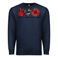 Navy peace love back to red Premium Sweatshirt - Artiststas
