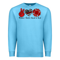 Ocean Blue peace love back to red Premium Sweatshirt - Artiststas