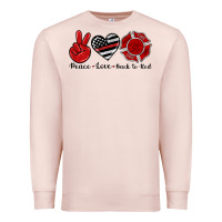 Pale Pink peace love back to red Premium Sweatshirt - Artiststas