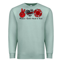 Seafoam peace love back to red Premium Sweatshirt - Artiststas
