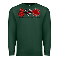 Sports Green peace love back to red Premium Sweatshirt - Artiststas