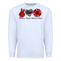 White peace love back to red Premium Sweatshirt - Artiststas