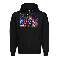 Black American Nurse Zipper Hoodie - Neo Western