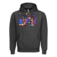 Charcoal Heather American Nurse Zipper Hoodie - Neo Western