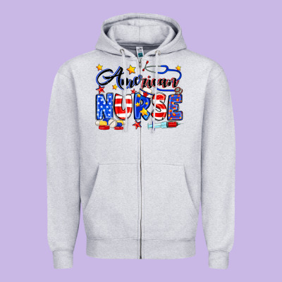 American Nurse Zipper Hoodie Designed By Neo Western