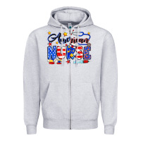 Heather Grey American Nurse Zipper Hoodie - Neo Western