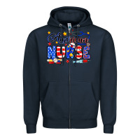 Navy American Nurse Zipper Hoodie - Neo Western