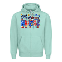 Seafoam American Nurse Zipper Hoodie - Neo Western