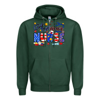 Sports Green American Nurse Zipper Hoodie - Neo Western