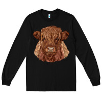 Black highland cow Long Sleeve Tee - RanaPortraitStore