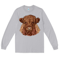 Moon Dust highland cow Long Sleeve Tee - RanaPortraitStore