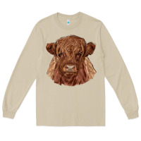 Mushroom highland cow Long Sleeve Tee - RanaPortraitStore