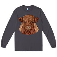 Smoke highland cow Long Sleeve Tee - RanaPortraitStore