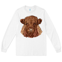 White highland cow Long Sleeve Tee - RanaPortraitStore