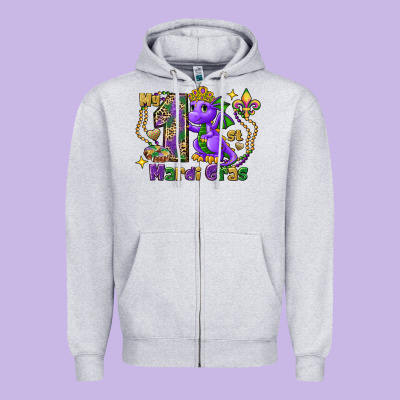 Dragon My First Mardi Gras Zipper Hoodie Designed By Fadigitalartstudio