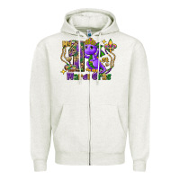 Oatmeal Heather dragon my first mardi gras Zipper Hoodie - FaDigitalArtStudio