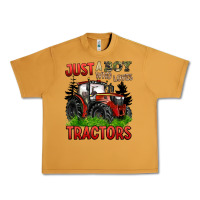 Peanut Butter just a boy who loves tractors red tractor Urban Heavy Tee - BarkalooDesign