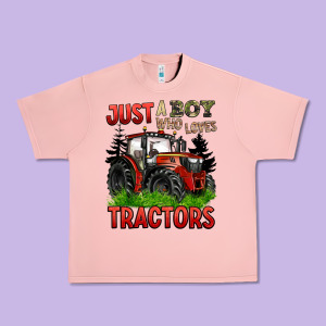 Just A Boy Who Loves Tractors Red Tractor Urban Heavy Tee Designed By Barkaloodesign