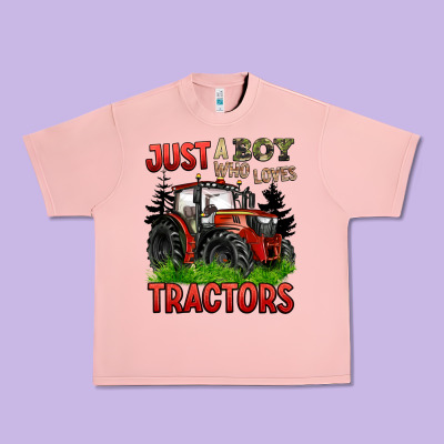 Just A Boy Who Loves Tractors Red Tractor Urban Heavy Tee Designed By Barkaloodesign