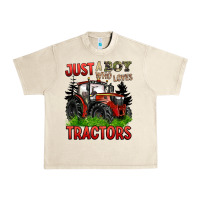 Sandshell just a boy who loves tractors red tractor Urban Heavy Tee - BarkalooDesign