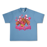 Pebble Blue galentines afro girl sneakers Urban Heavy Tee - RanaPortraitStore
