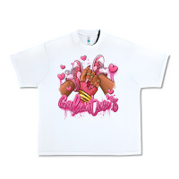 White galentines afro girl sneakers Urban Heavy Tee - RanaPortraitStore