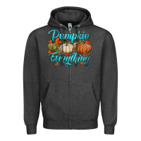 Charcoal Heather pumpkin everything Zipper Hoodie - HRA Design Shop