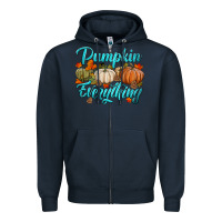 Navy pumpkin everything Zipper Hoodie - HRA Design Shop