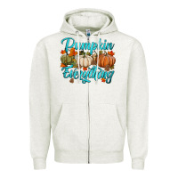 Oatmeal Heather pumpkin everything Zipper Hoodie - HRA Design Shop