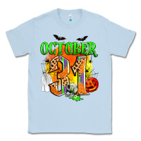 Dusty Blue october 31 Classic Tee - Zillion Design Studio