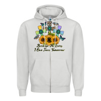 Dove Grey because he lives i can face tomorrow Zipper Hoodie - CowhideDigitalArt