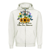 Oatmeal Heather because he lives i can face tomorrow Zipper Hoodie - CowhideDigitalArt
