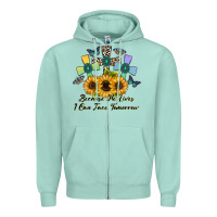 Seafoam because he lives i can face tomorrow Zipper Hoodie - CowhideDigitalArt