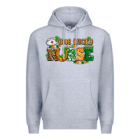 Heather Grey one lucky nurse Premium Hoodie - AdoDesignShop