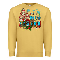 Antique Gold tis the season christmas tree cake ado Premium Sweatshirt - AdoDesignShop