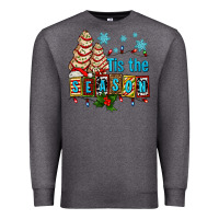 Charcoal Heather tis the season christmas tree cake ado Premium Sweatshirt - AdoDesignShop