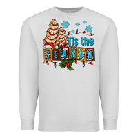Dove Grey tis the season christmas tree cake ado Premium Sweatshirt - AdoDesignShop