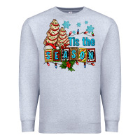 Heather Grey tis the season christmas tree cake ado Premium Sweatshirt - AdoDesignShop