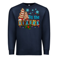 Navy tis the season christmas tree cake ado Premium Sweatshirt - AdoDesignShop