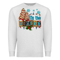 Oatmeal Heather tis the season christmas tree cake ado Premium Sweatshirt - AdoDesignShop