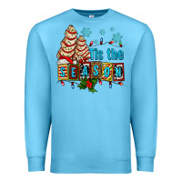 Ocean Blue tis the season christmas tree cake ado Premium Sweatshirt - AdoDesignShop