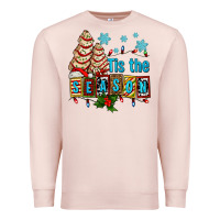 Pale Pink tis the season christmas tree cake ado Premium Sweatshirt - AdoDesignShop