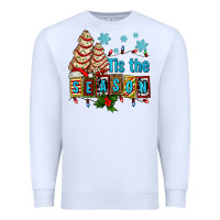 White tis the season christmas tree cake ado Premium Sweatshirt - AdoDesignShop