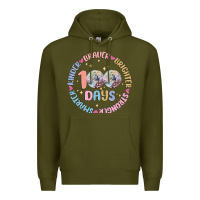 Army Green 100 days of school Premium Hoodie - MaliasSmallBusiness