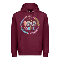 Burgundy 100 days of school Premium Hoodie - MaliasSmallBusiness